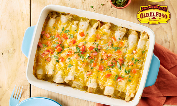 Creamy Green Chile Chicken Enchiladas